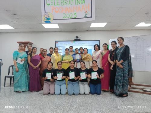 Felicitation to the participants of nutrition competitions on the eve of Poshan Mah 2023